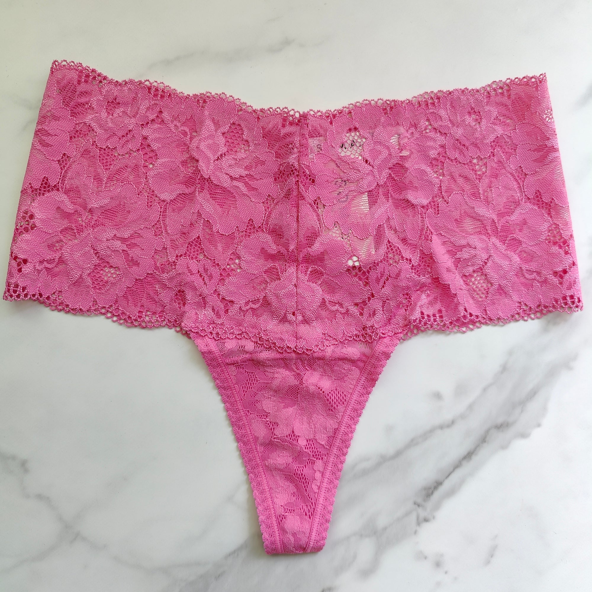 Embraceable Signature All-Over Lace Retro Thong Panty