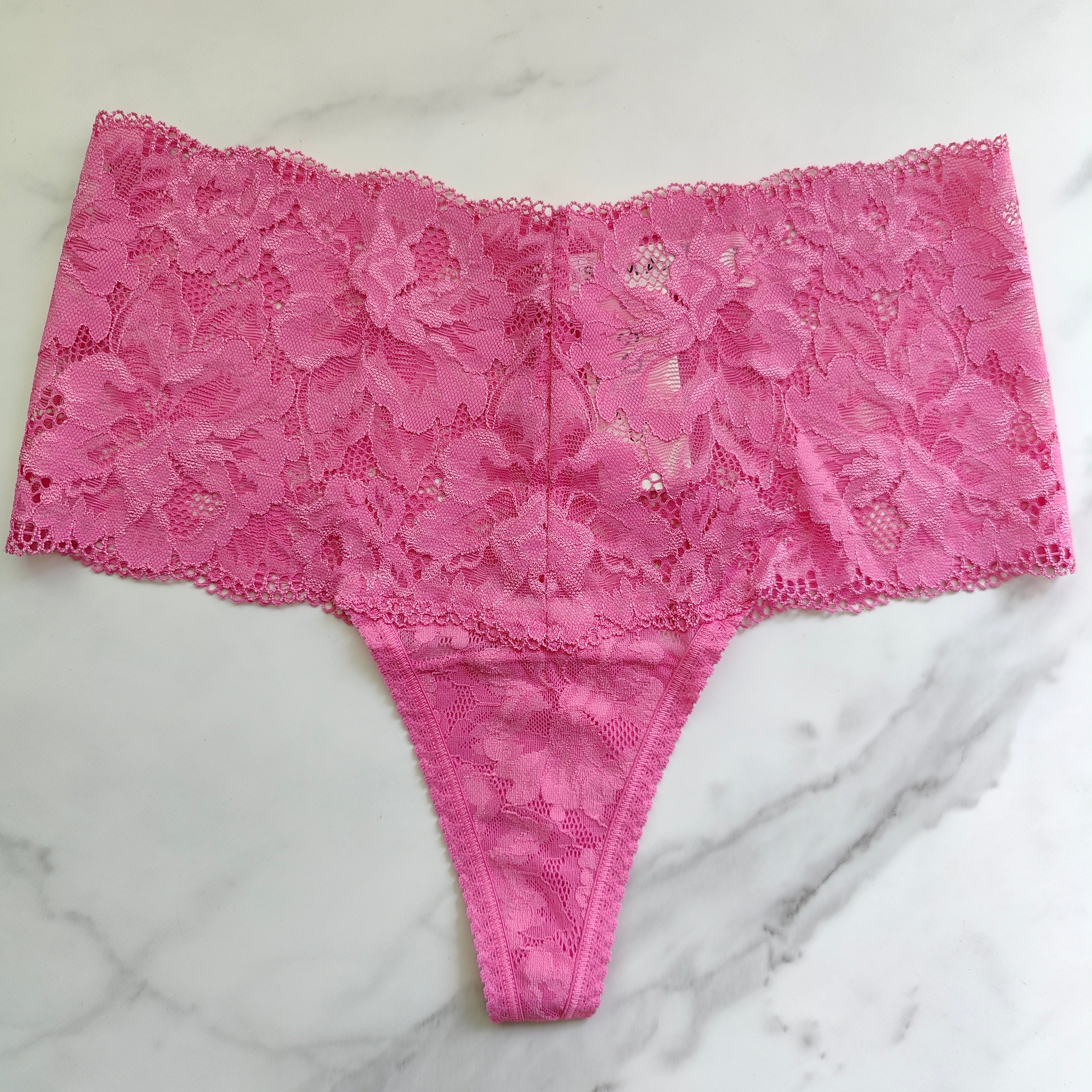 Embraceable Signature All-Over Lace Retro Thong Panty
