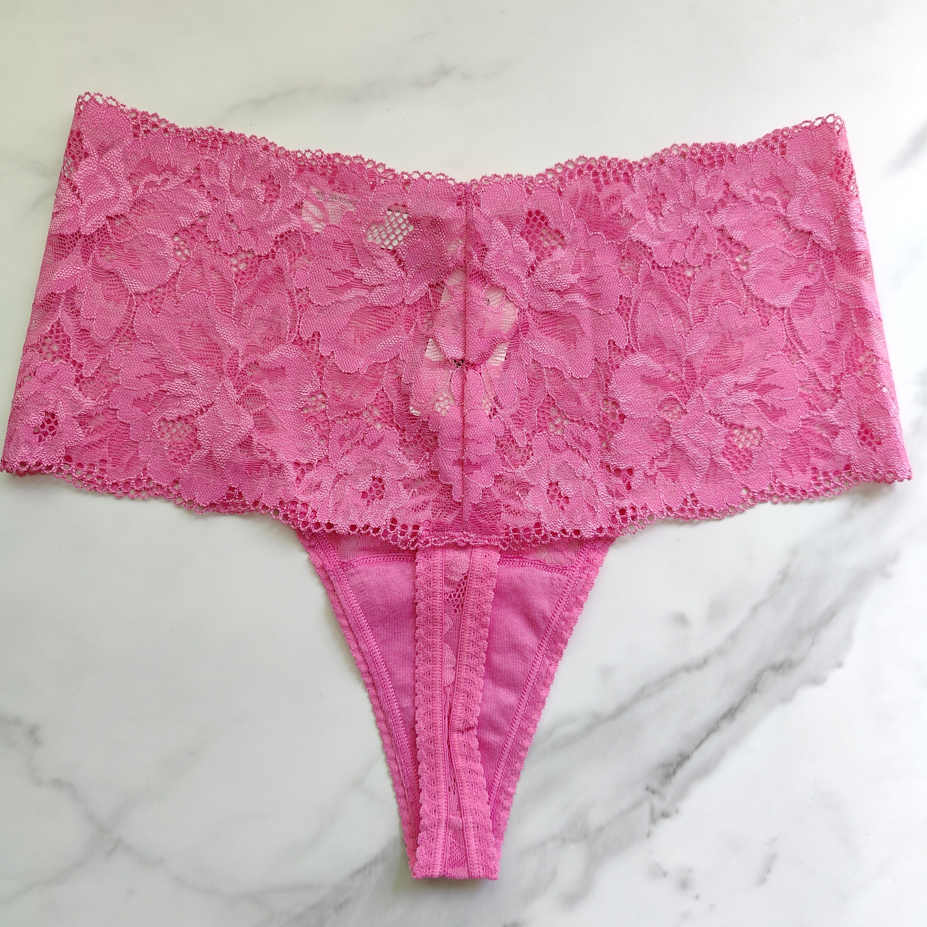 Embraceable Signature All-Over Lace Retro Thong Panty