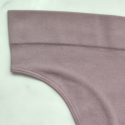 Seamless Ribbed Hi-Cut Thong Panty