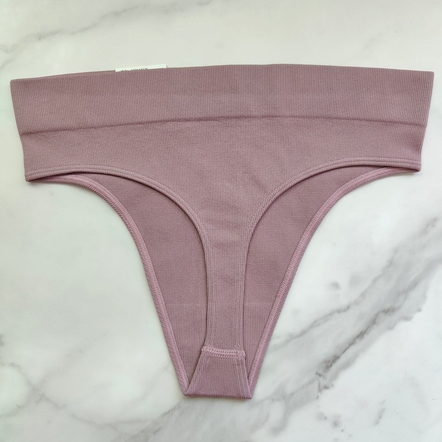 Deep Pink Ribbed Seamless Thong