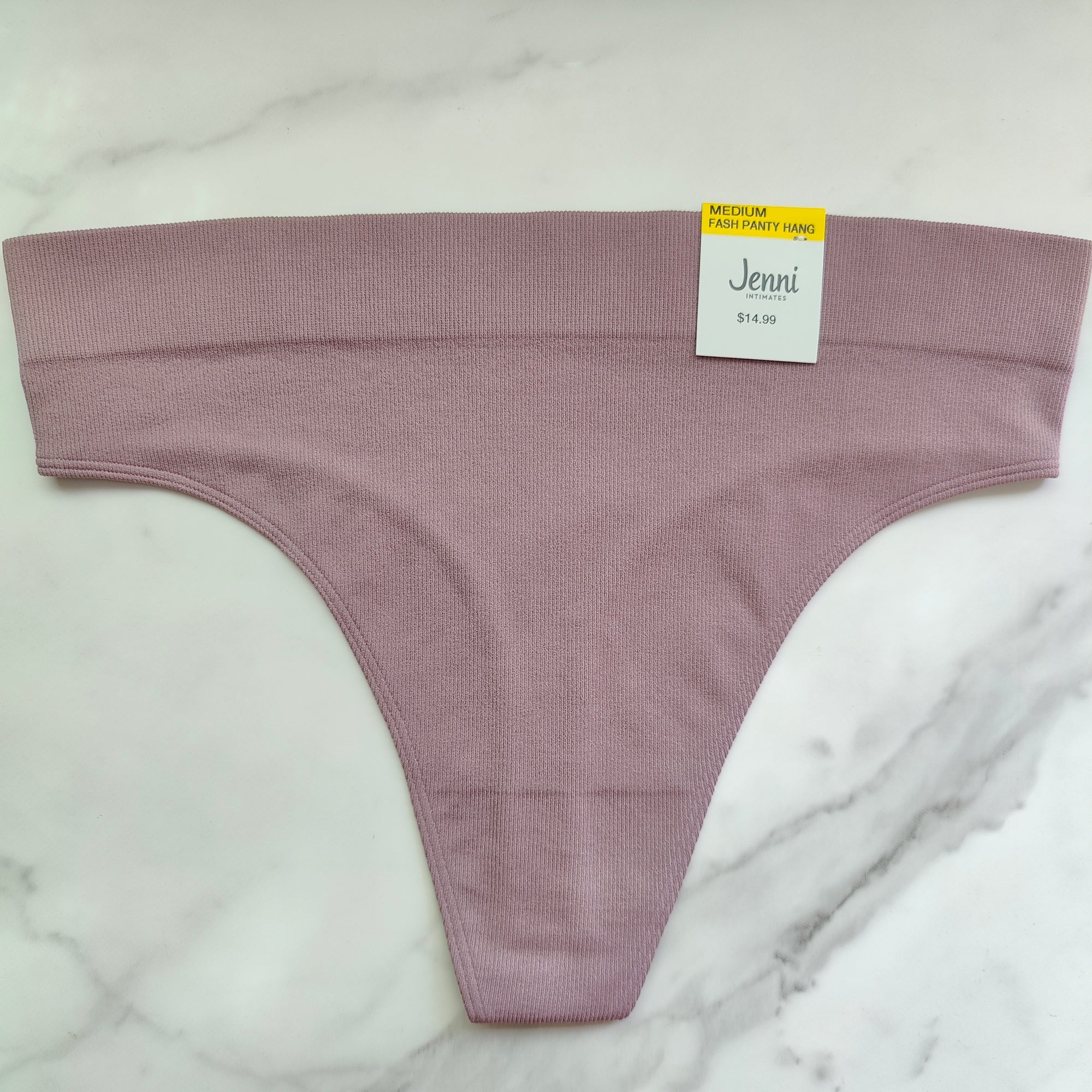 Seamless Ribbed Hi-Cut Thong Panty