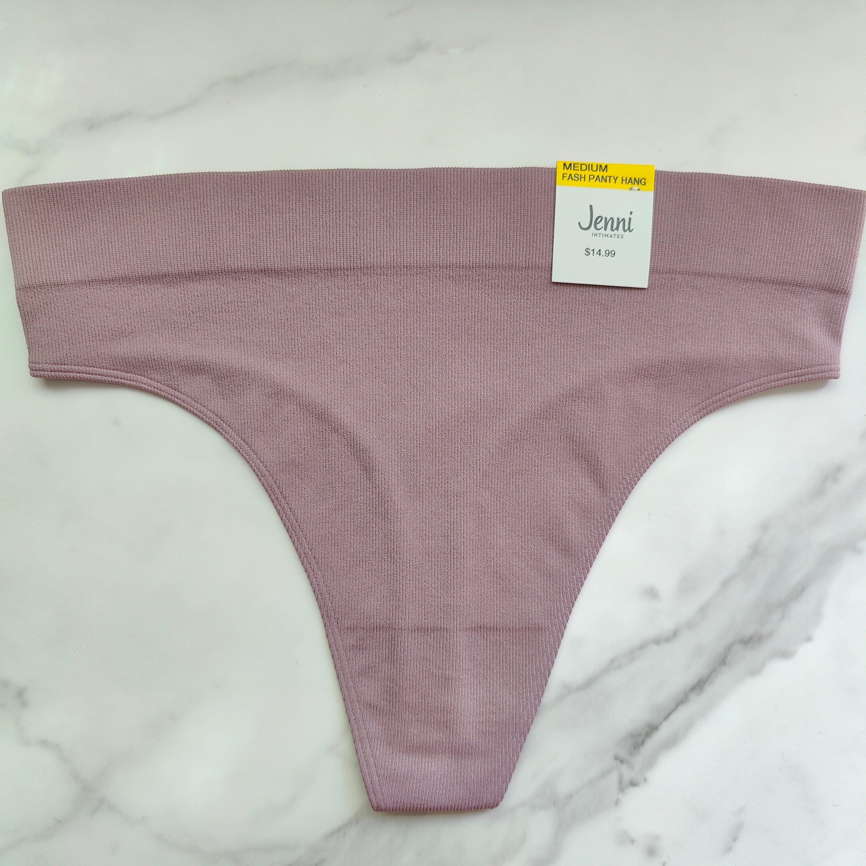 Seamless Ribbed Hi-Cut Thong Panty