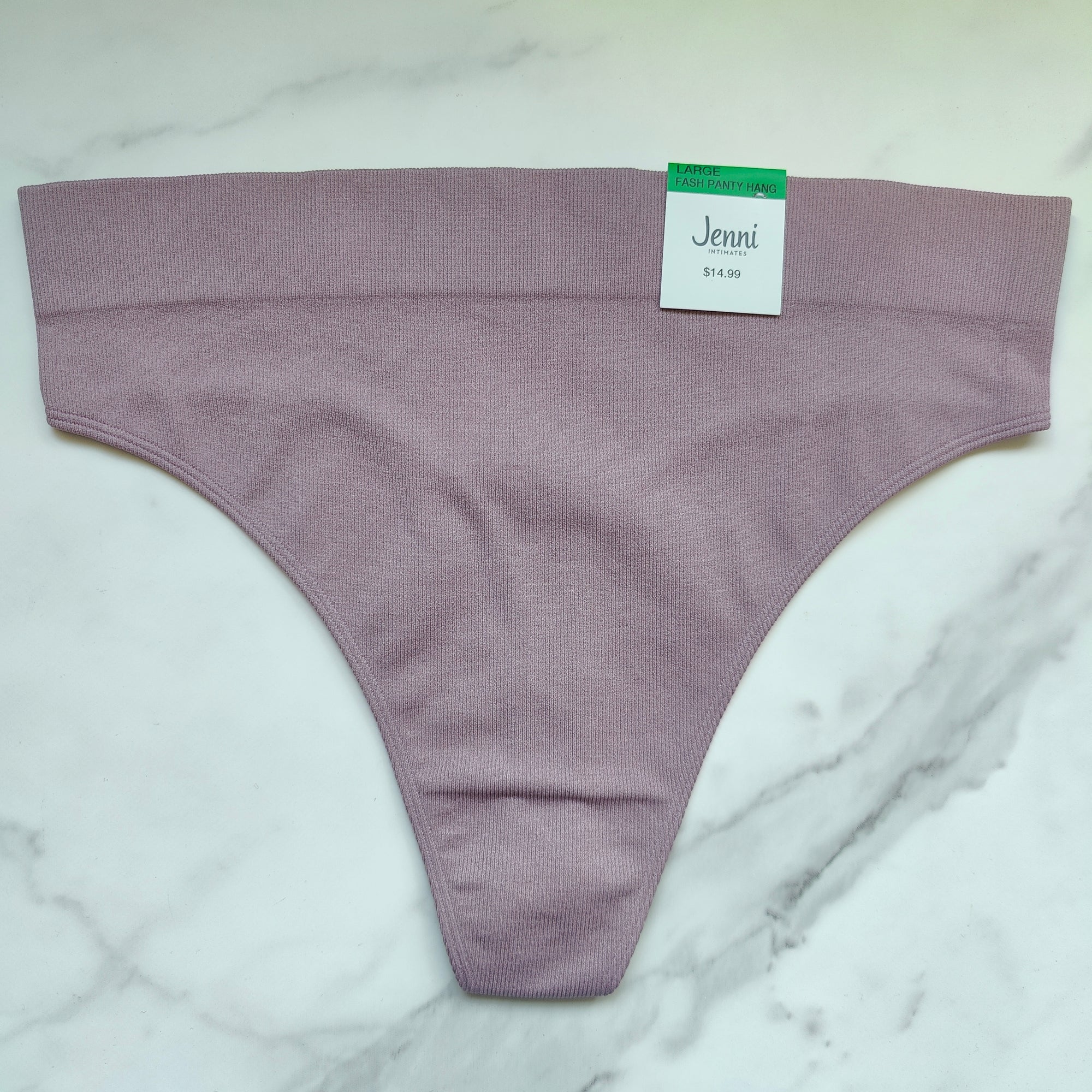 Seamless Ribbed Hi-Cut Thong Panty