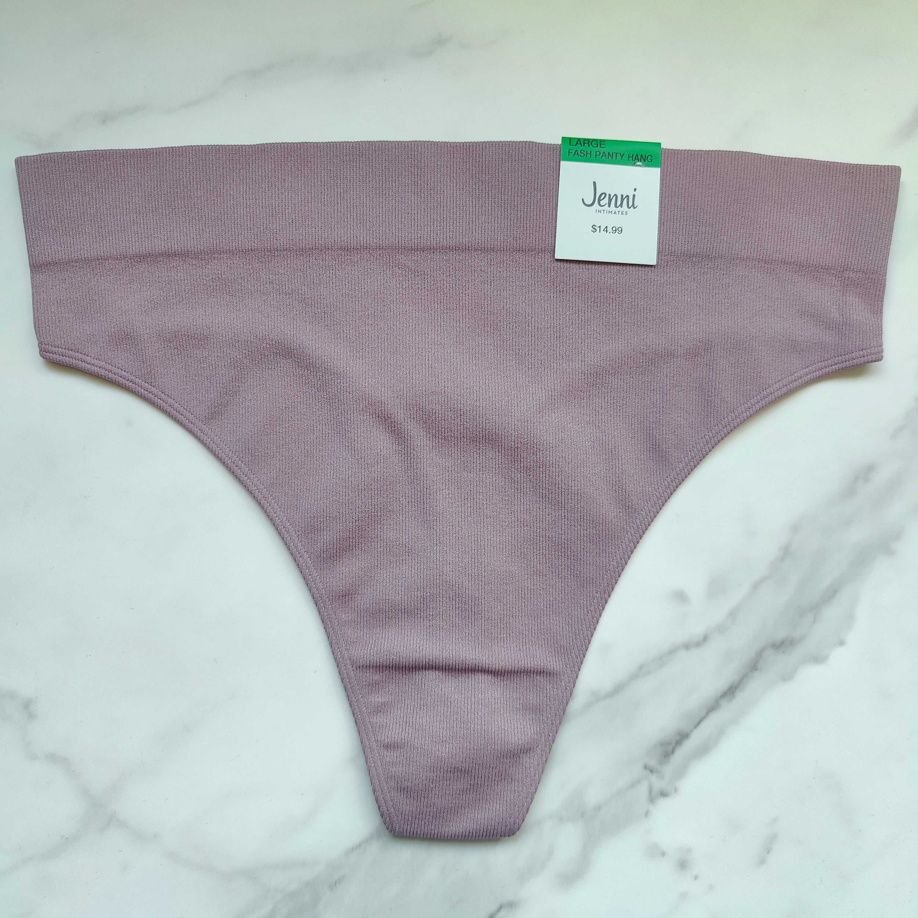 Seamless Ribbed Hi-Cut Thong Panty