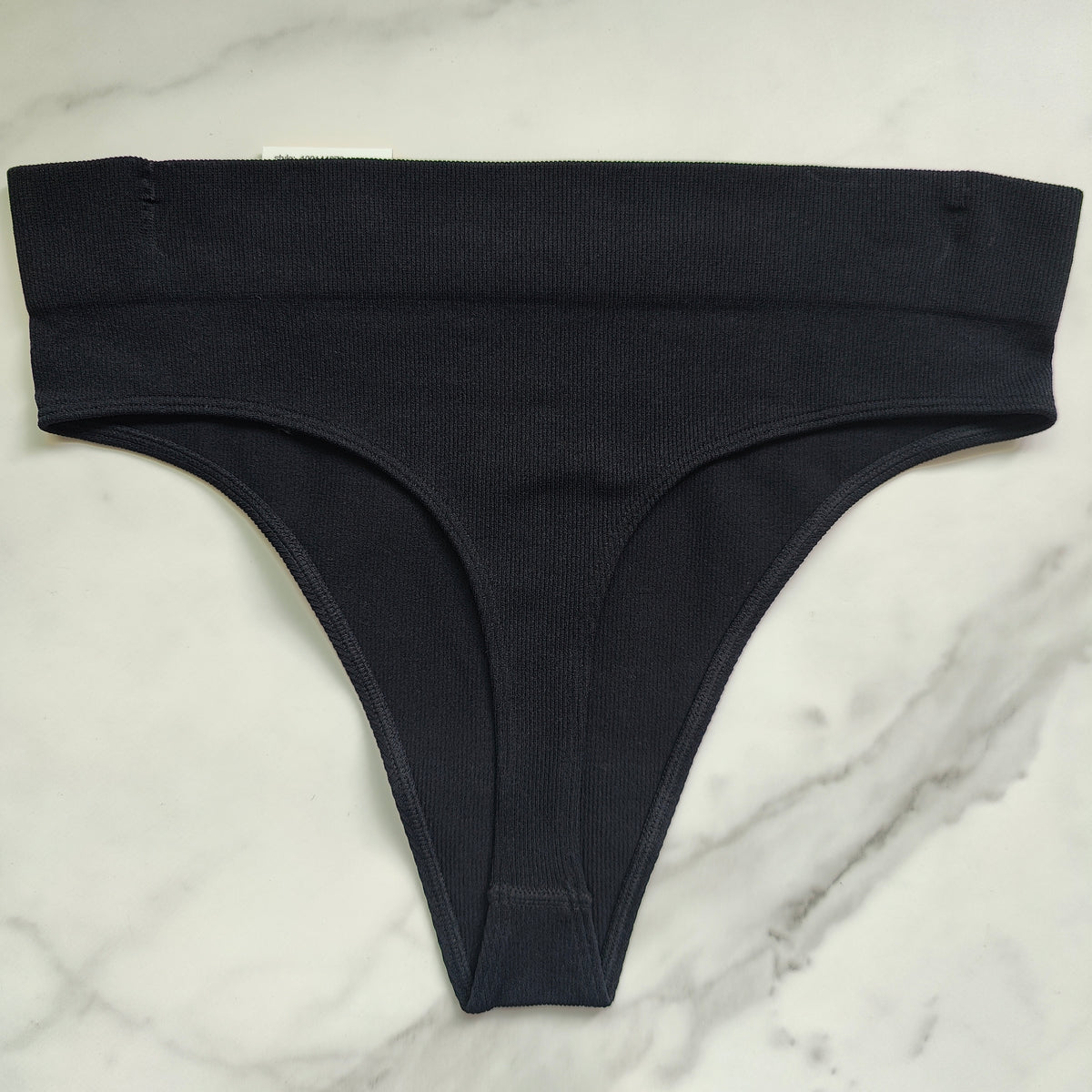 Seamless Ribbed Hi-Cut Thong Panty
