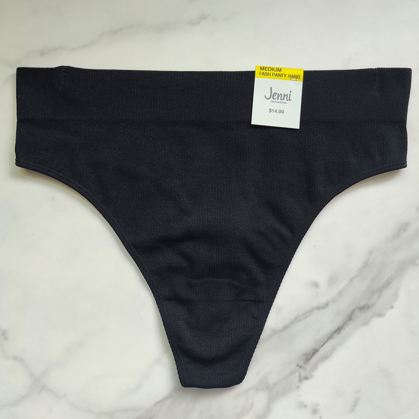 Seamless Ribbed Hi-Cut Thong Panty