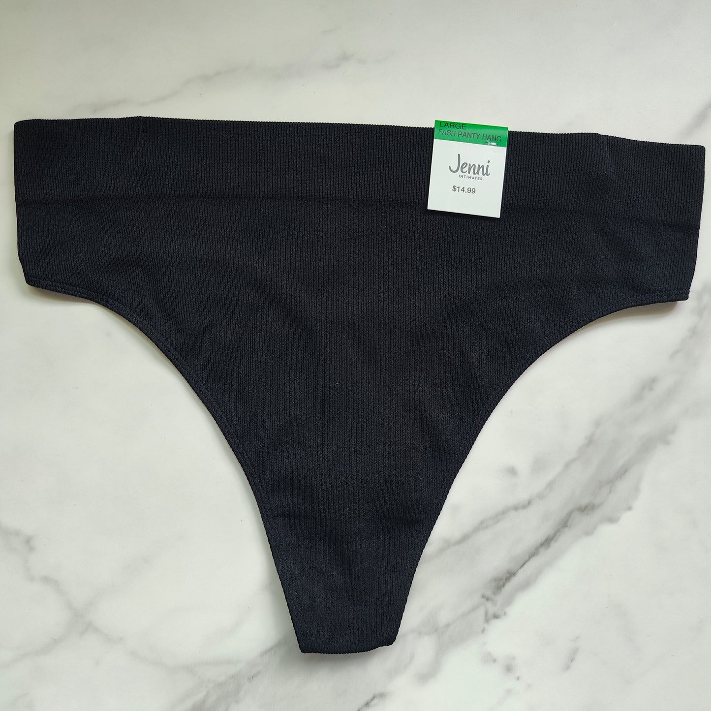 Seamless Ribbed Hi-Cut Thong Panty