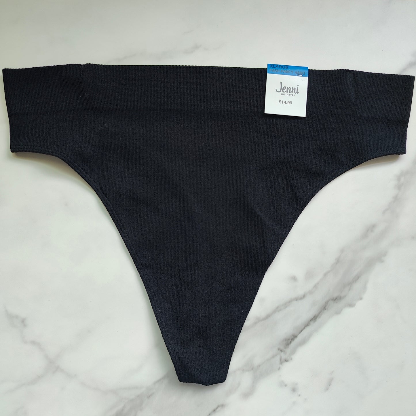 Seamless Ribbed Hi-Cut Thong Panty