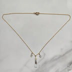 Sofiya Handmade 18K Gold Plated Copper Cubic Zirconia and Mother of Pearl Shell Necklace