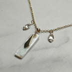 Sofiya Handmade 18K Gold Plated Copper Cubic Zirconia and Mother of Pearl Shell Necklace