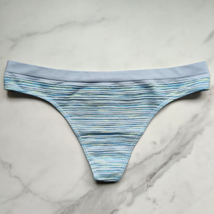 Multi Heathered Seamless Textured Thong Panty