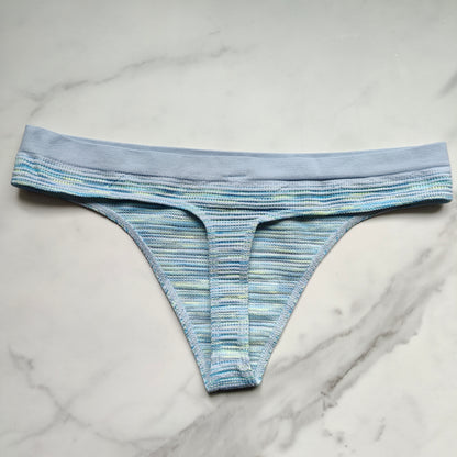 Multi Heathered Seamless Textured Thong Panty