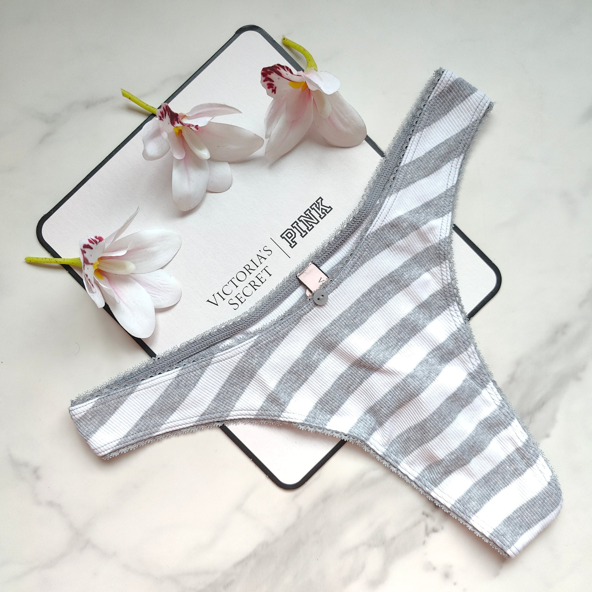 Ribbed Stretch Cotton High-Leg Scoop Thong Panty