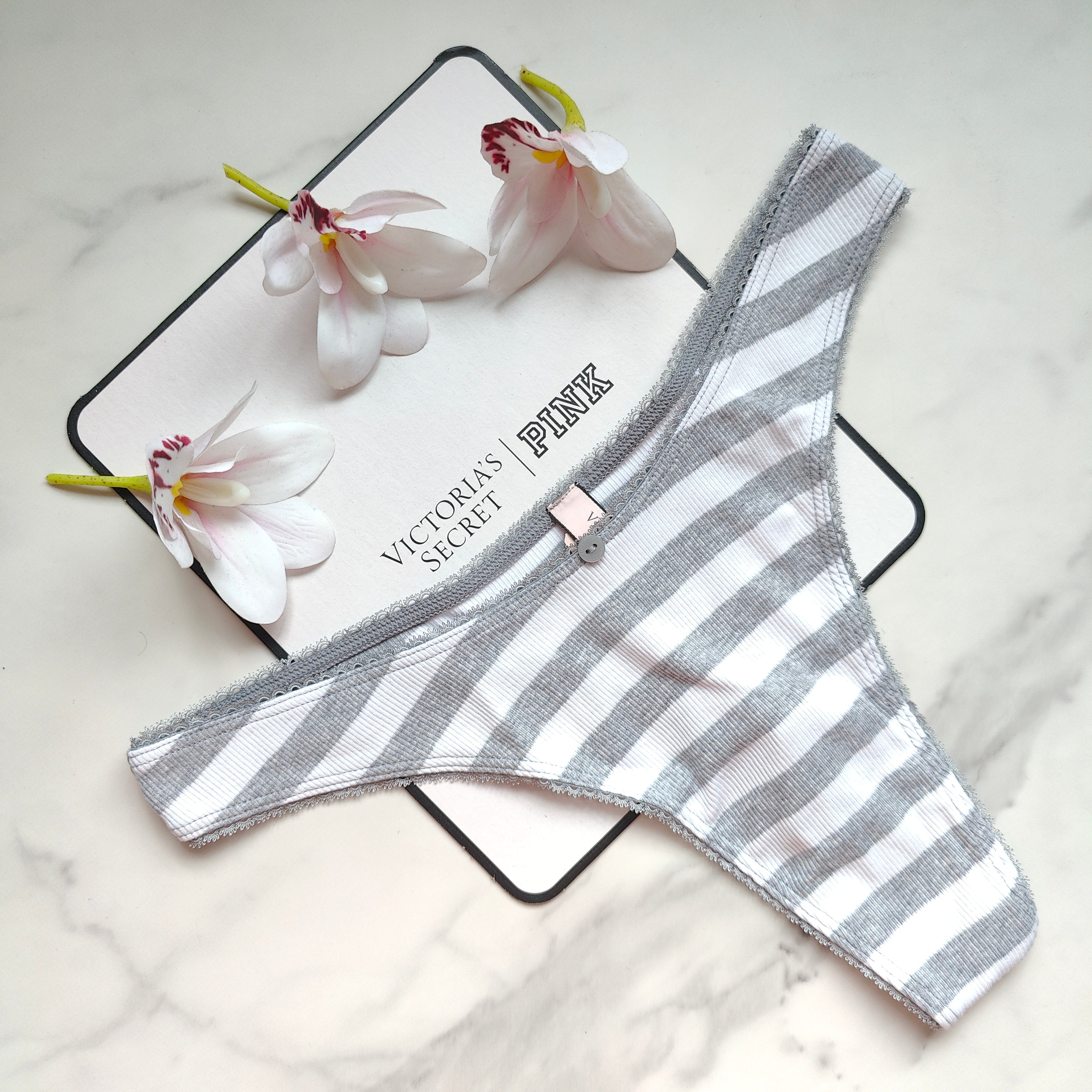 Ribbed Stretch Cotton High-Leg Scoop Thong Panty