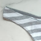 Ribbed Stretch Cotton High-Leg Scoop Thong Panty