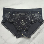 Metallic Logo Seamless Foil & Lace Hiphugger Panty