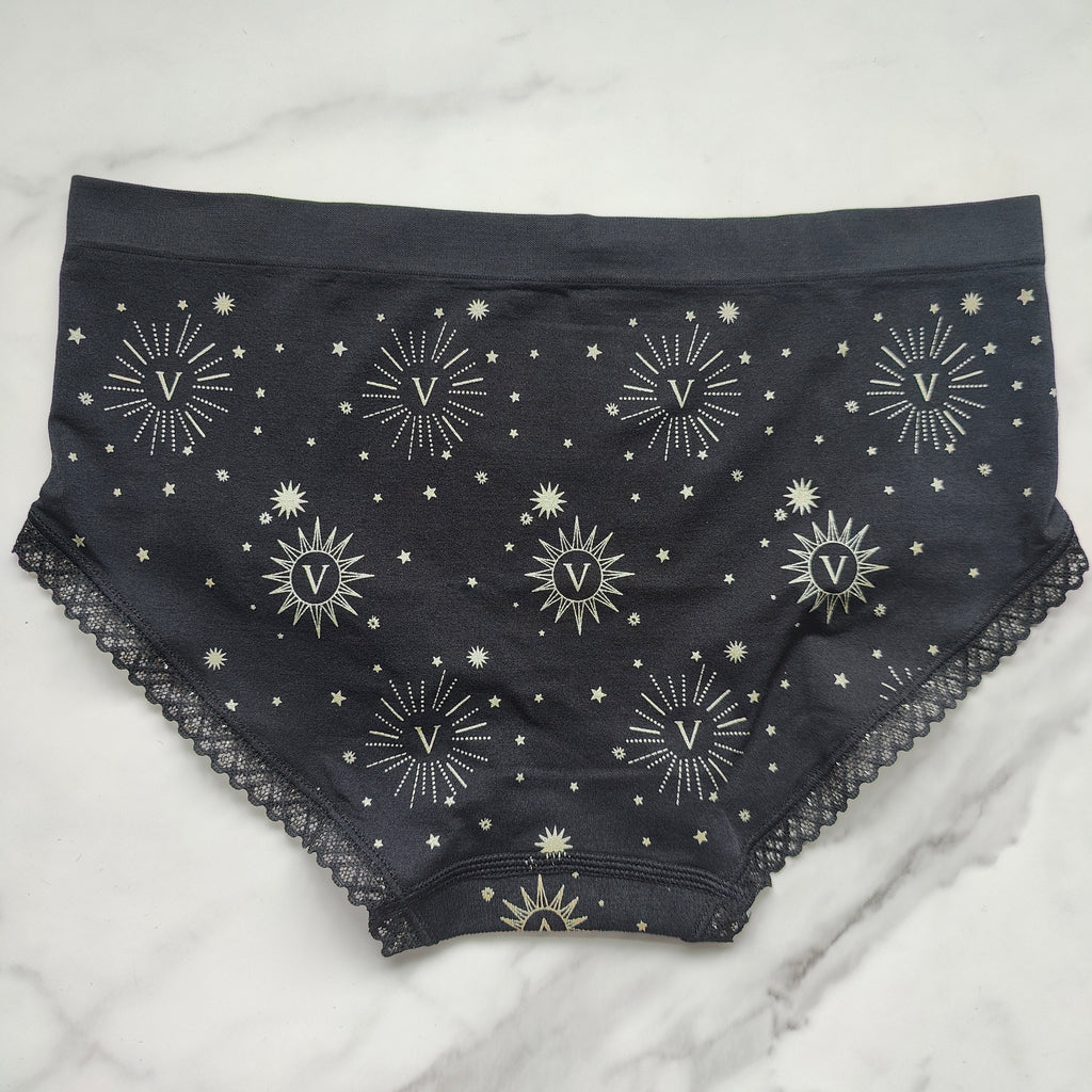 Metallic Logo Seamless Foil & Lace Hiphugger Panty