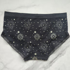 Metallic Logo Seamless Foil & Lace Hiphugger Panty