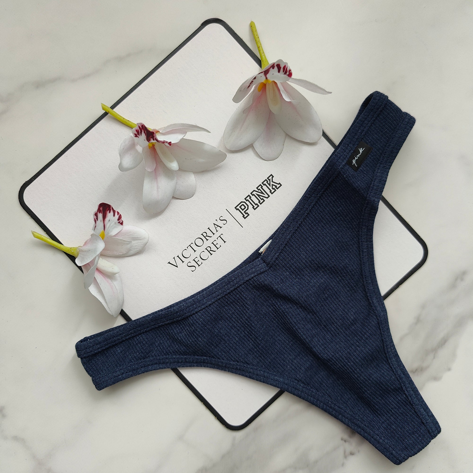 Rib Cotton High-Leg Thong Panty
