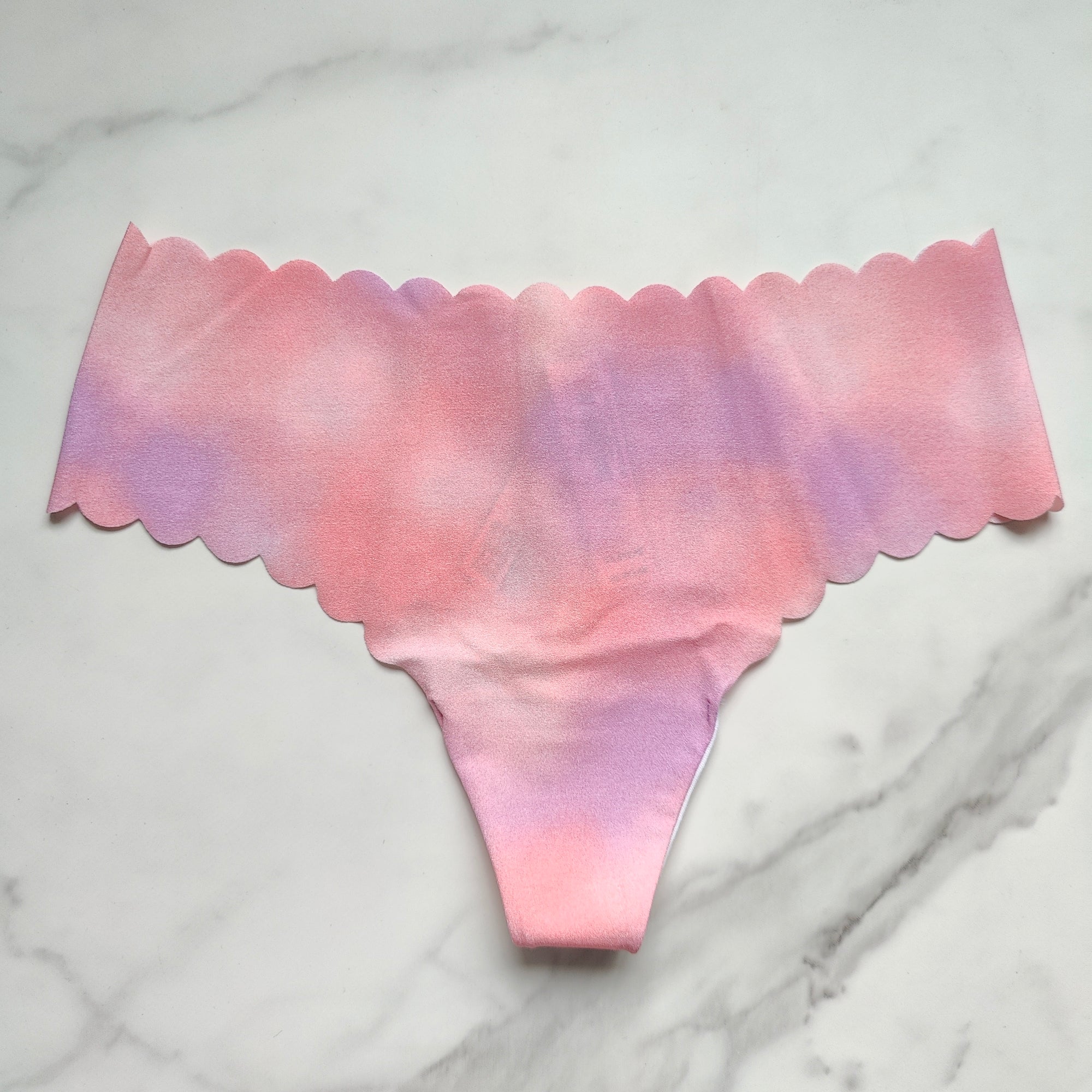 Scalloped No-Show Thong Panty