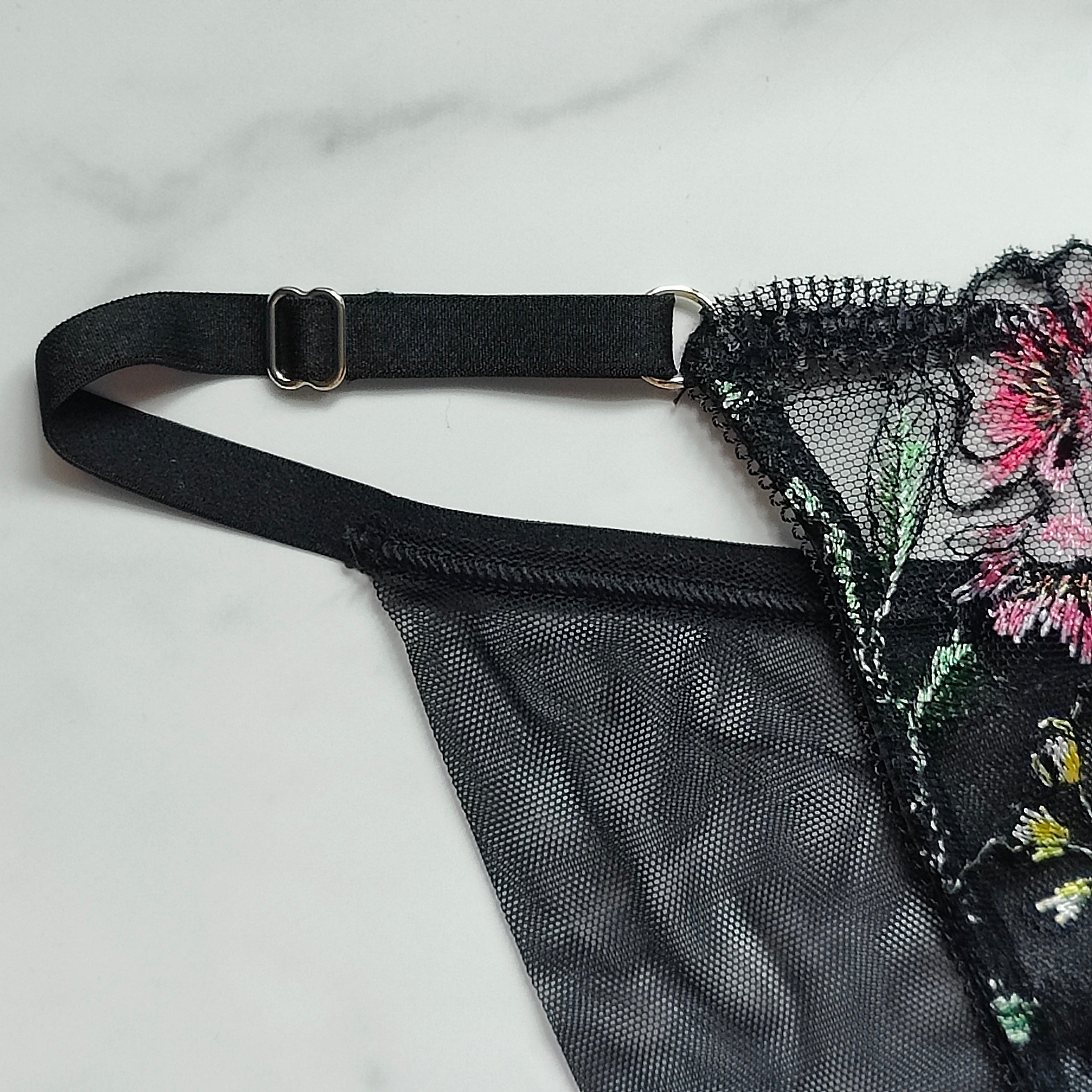 Very Sexy Embroidered Adjustable String Cheeky Panty