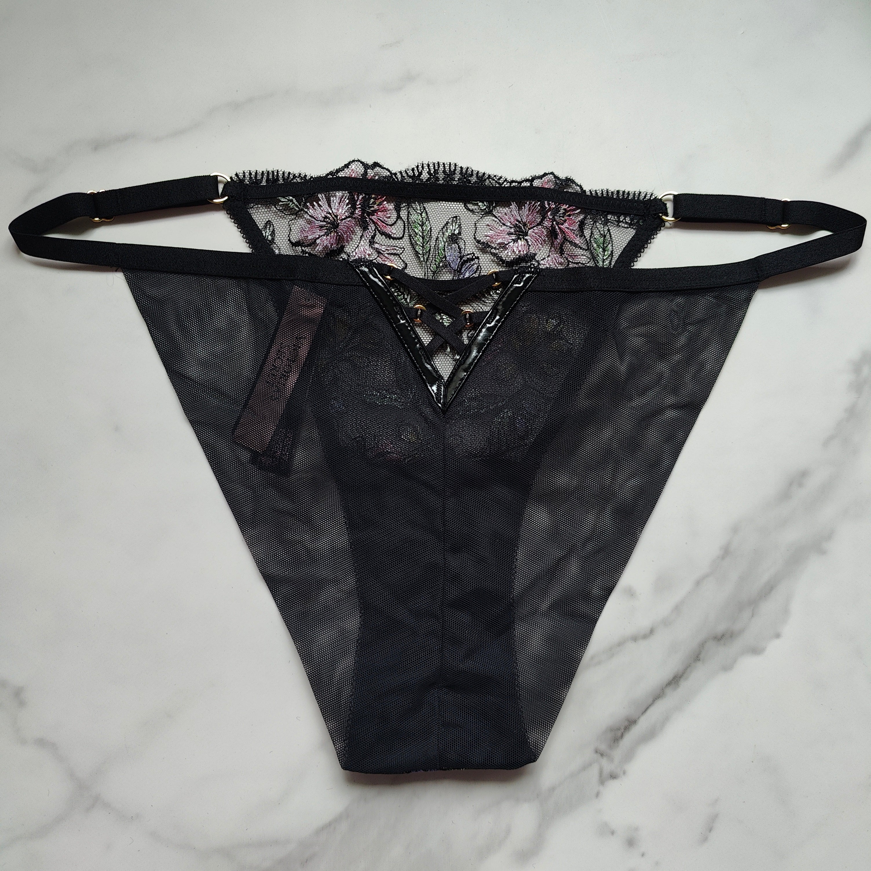 Very Sexy Embroidered Adjustable String Cheeky Panty