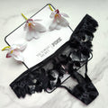 Victoria's Secret  Very Sexy Velvet and Mesh Floral Embroidered Thong Panty 
