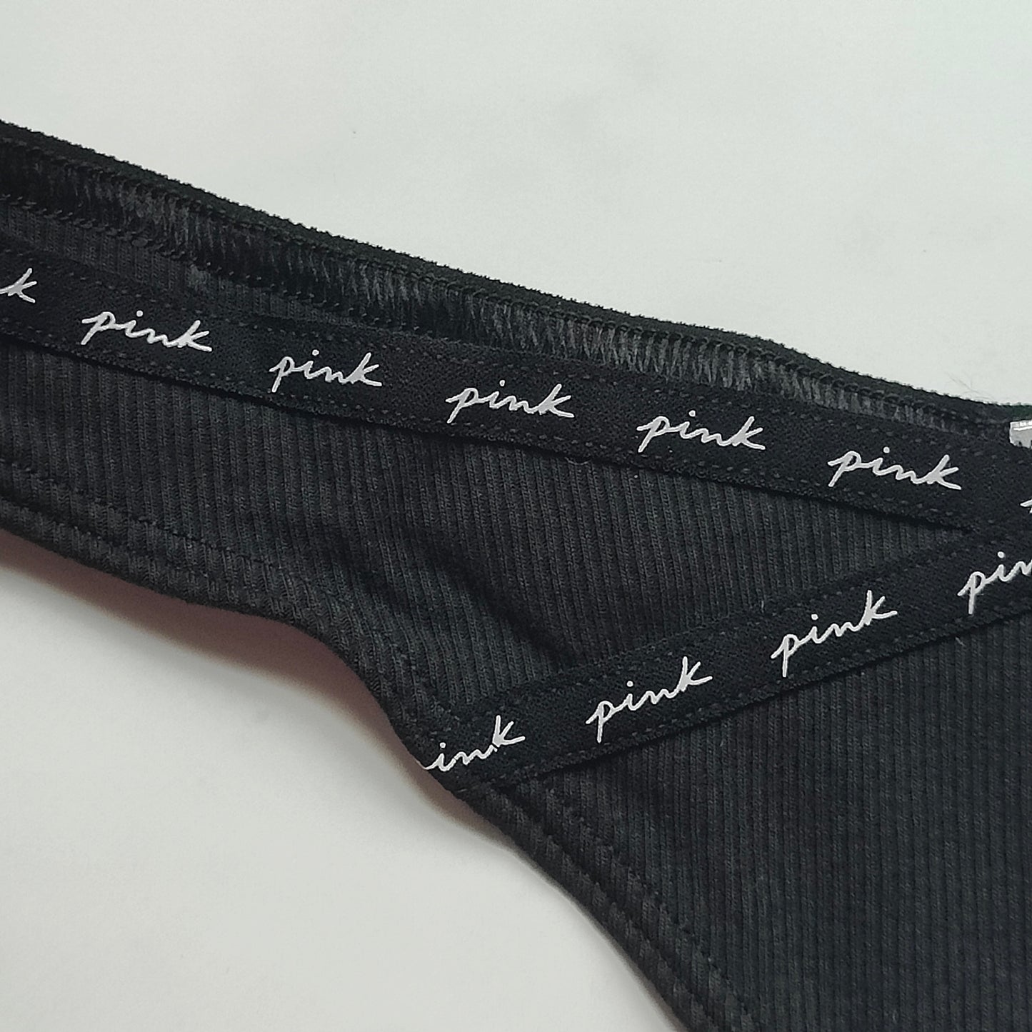 Rib Logo Cotton Thong Panty