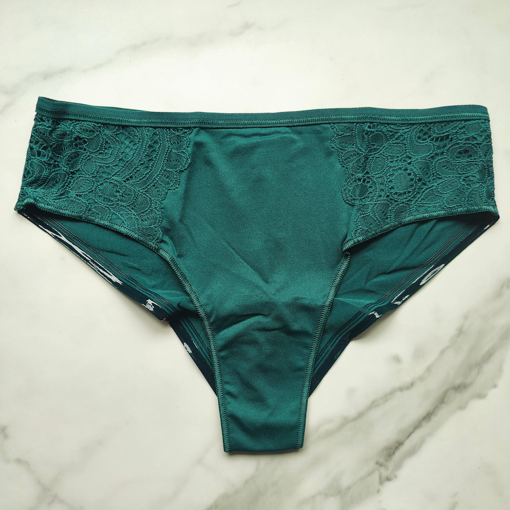 Vanishing Edge Microfiber with Lace Cheeky Hipster Panty