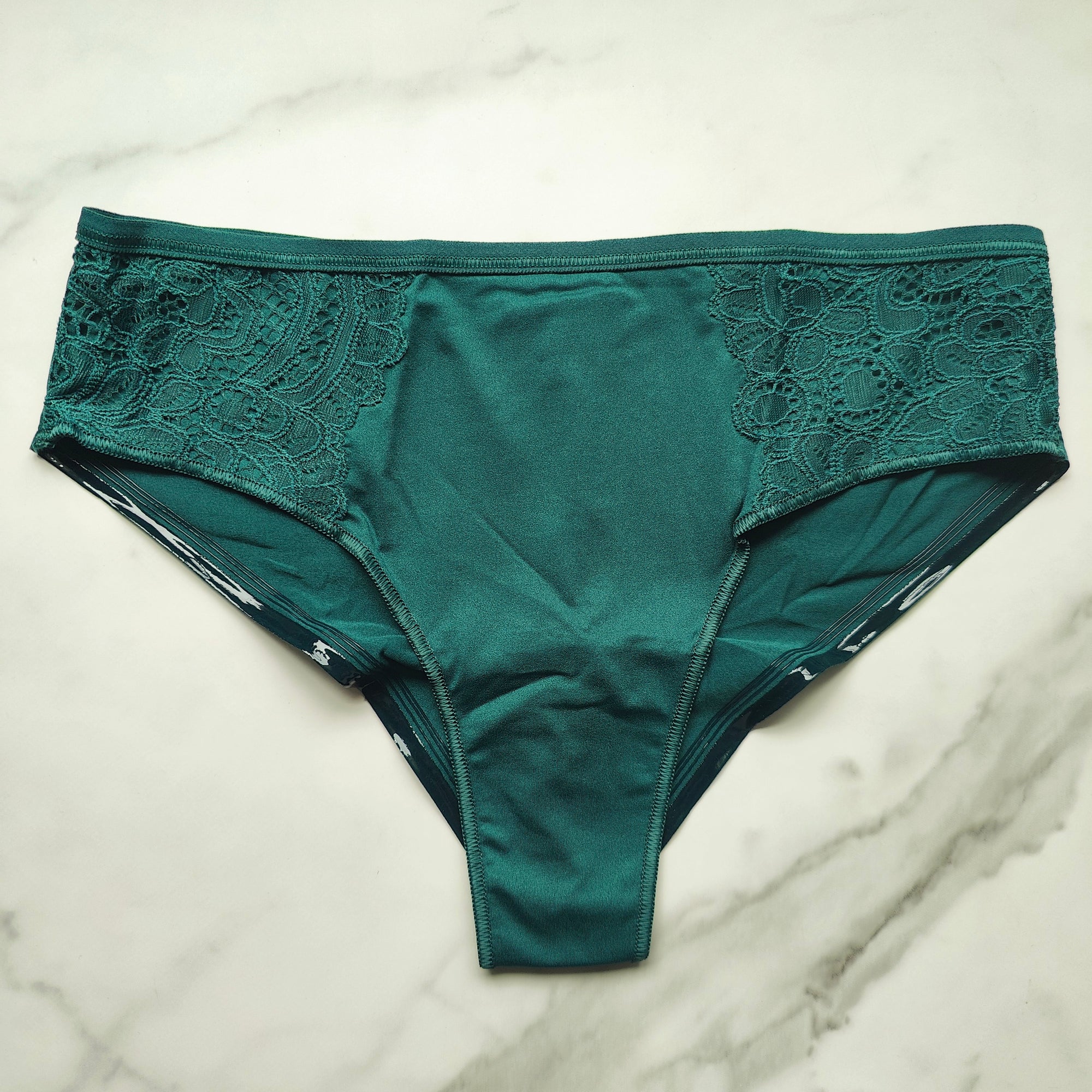 Vanishing Edge Microfiber with Lace Cheeky Hipster Panty