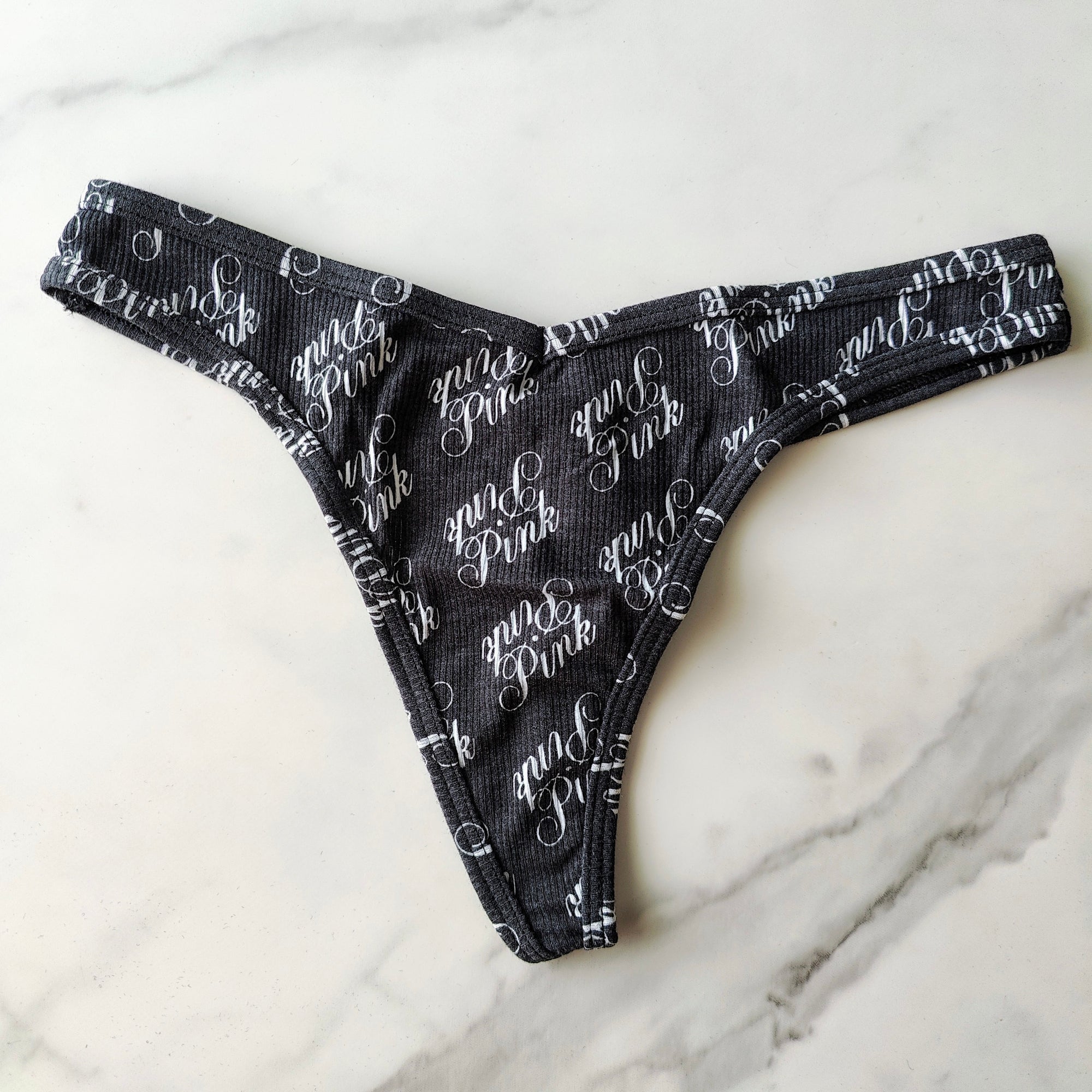 Rib Cotton High-Leg Thong Panty