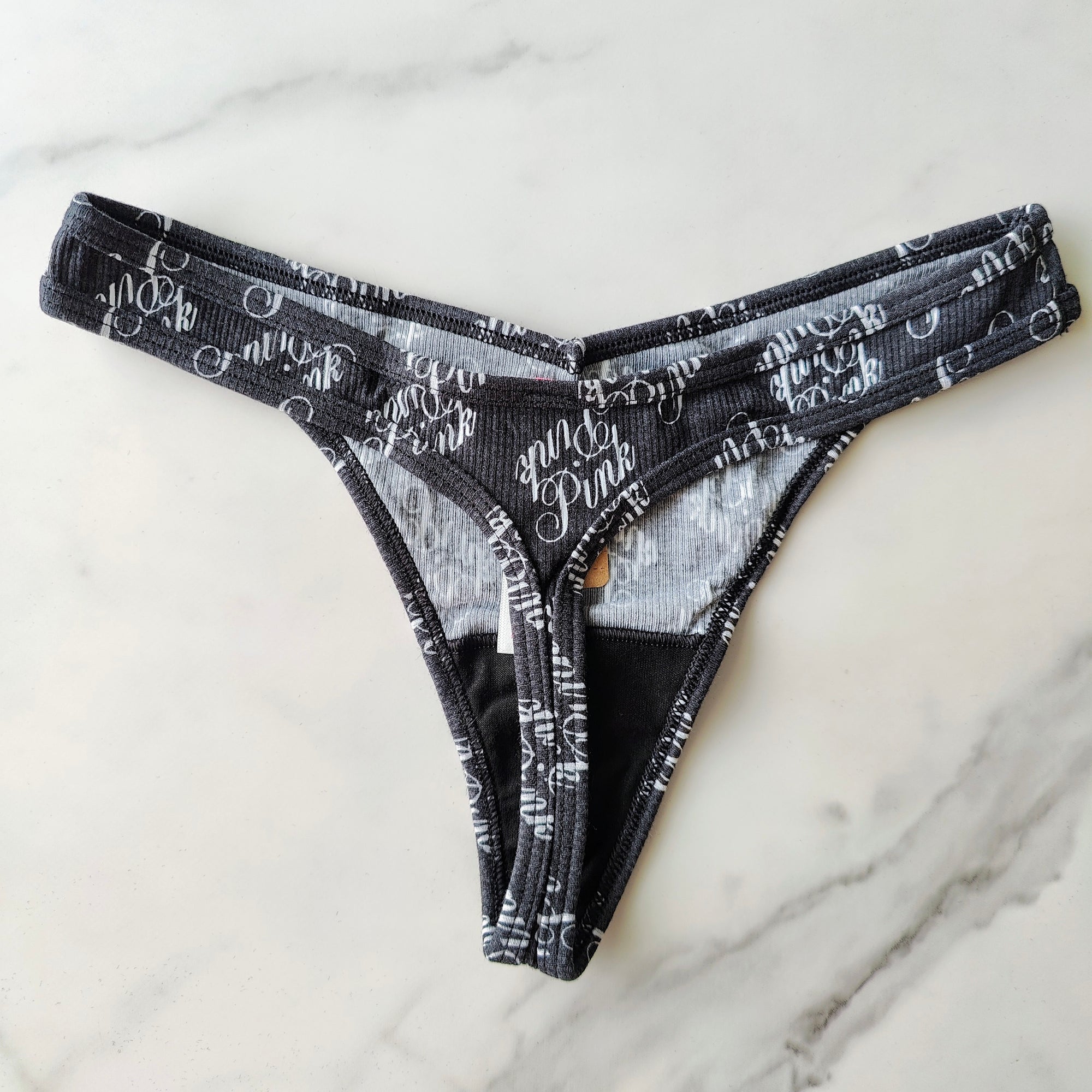 Rib Cotton High-Leg Thong Panty