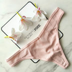 Waffle Cotton Thong Panty