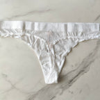 Logo Waist Pointelle Thong Panty