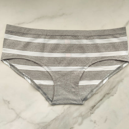 Seamless Sheer Detail Stripe Heather Hiphugger Panty