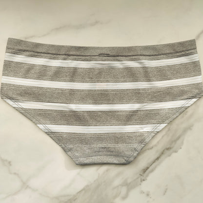 Seamless Sheer Detail Stripe Heather Hiphugger Panty