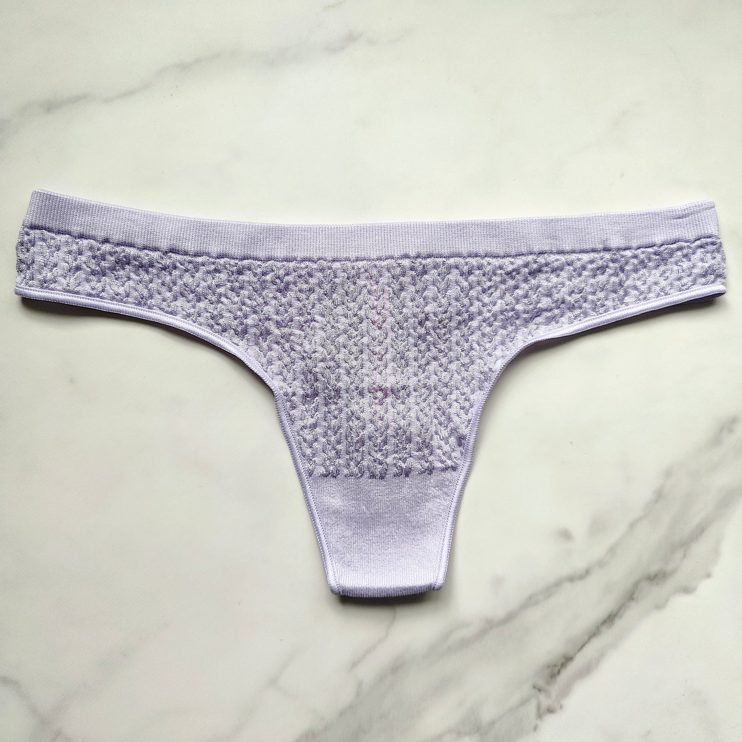 Cable Knit Seamless Thong Panty