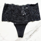 Embraceable Signature All-Over Lace Retro Thong Panty