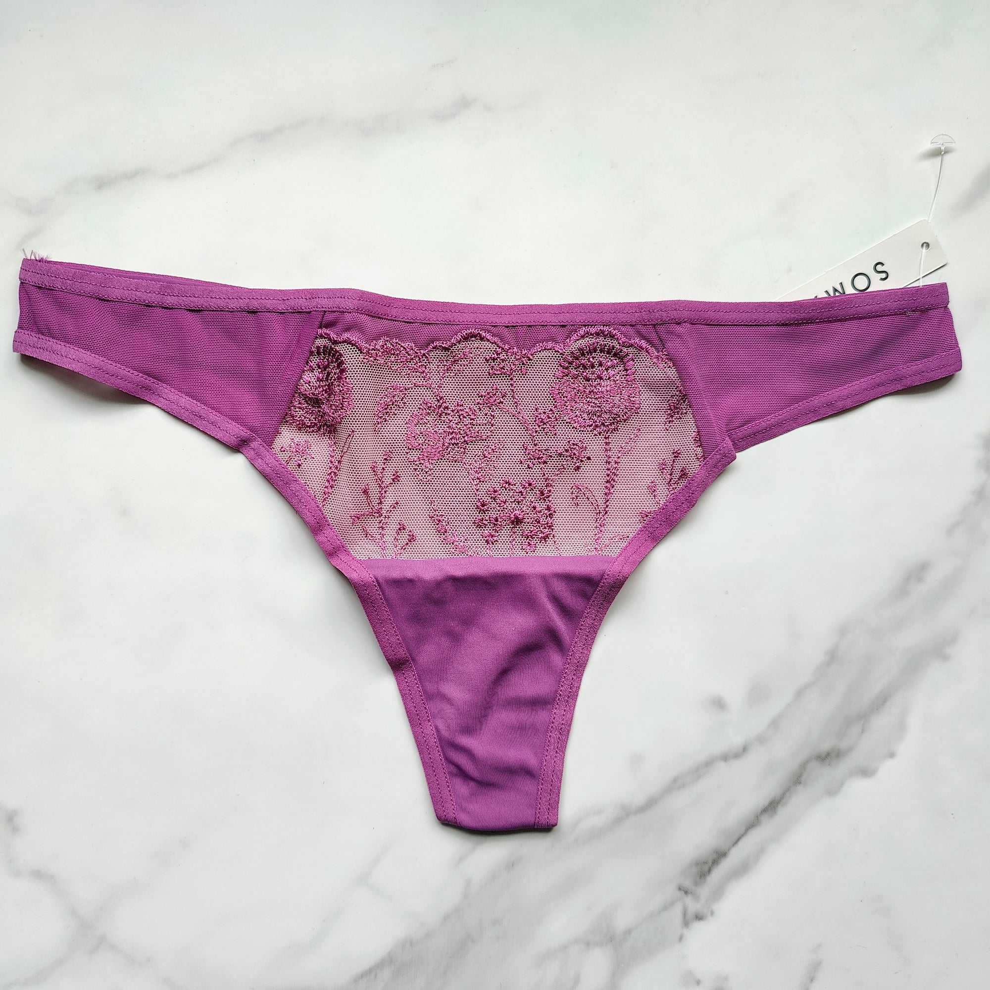 Wildflower Embroidered Thong Panty