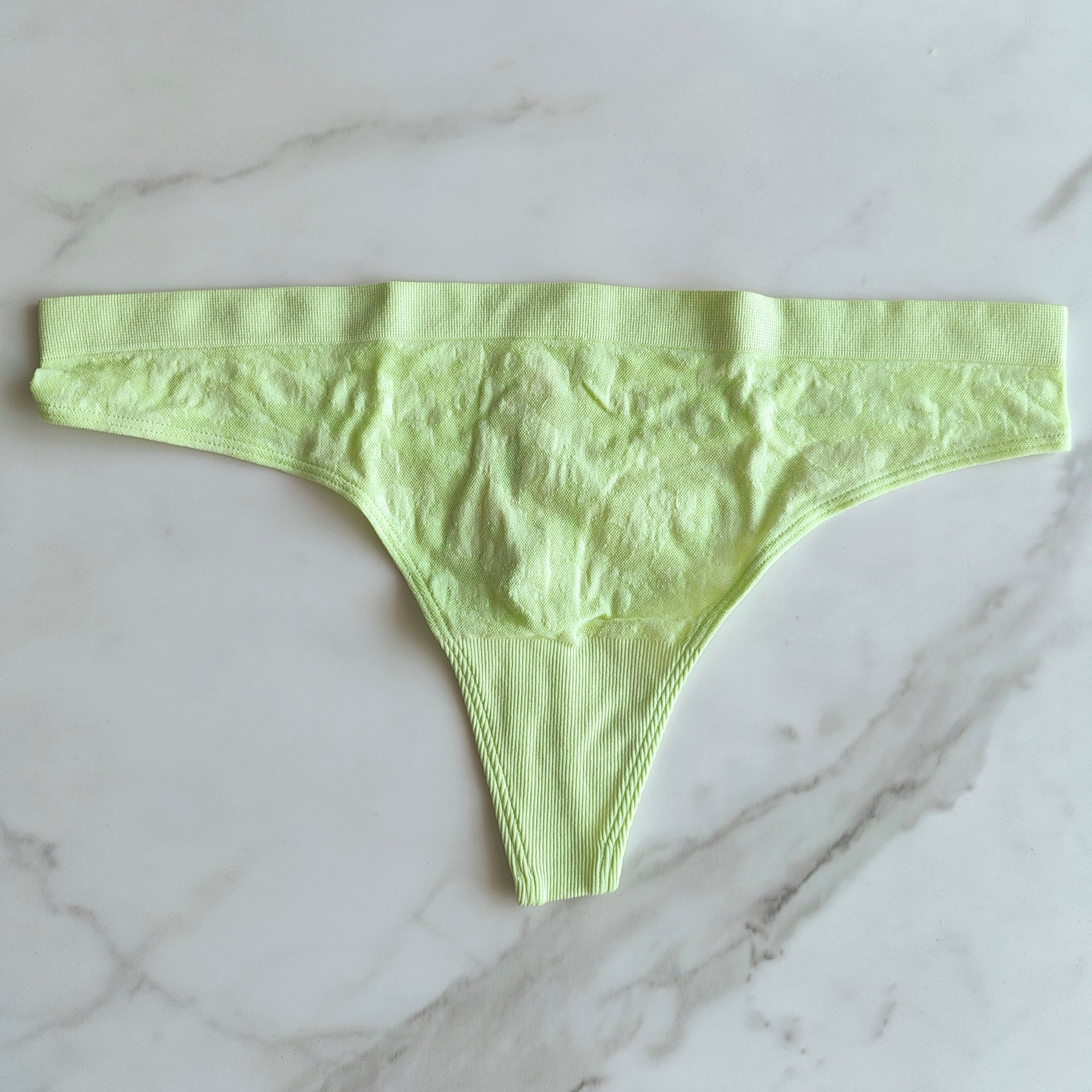 Sheer Detail Seamless Thong Panty