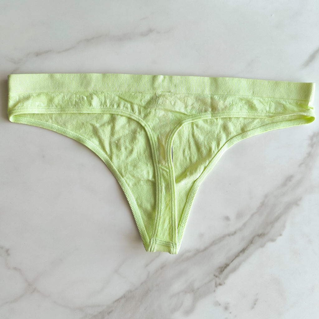 Sheer Detail Seamless Thong Panty