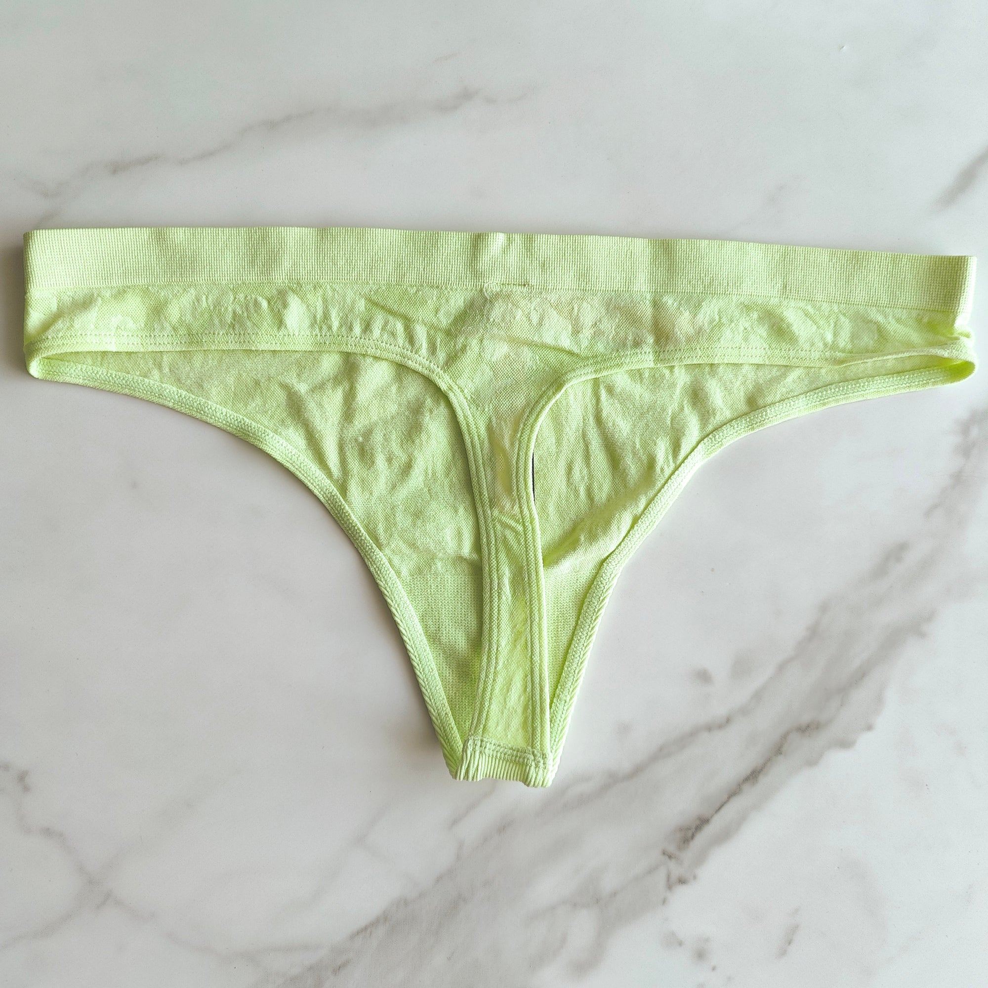 Sheer Detail Seamless Thong Panty