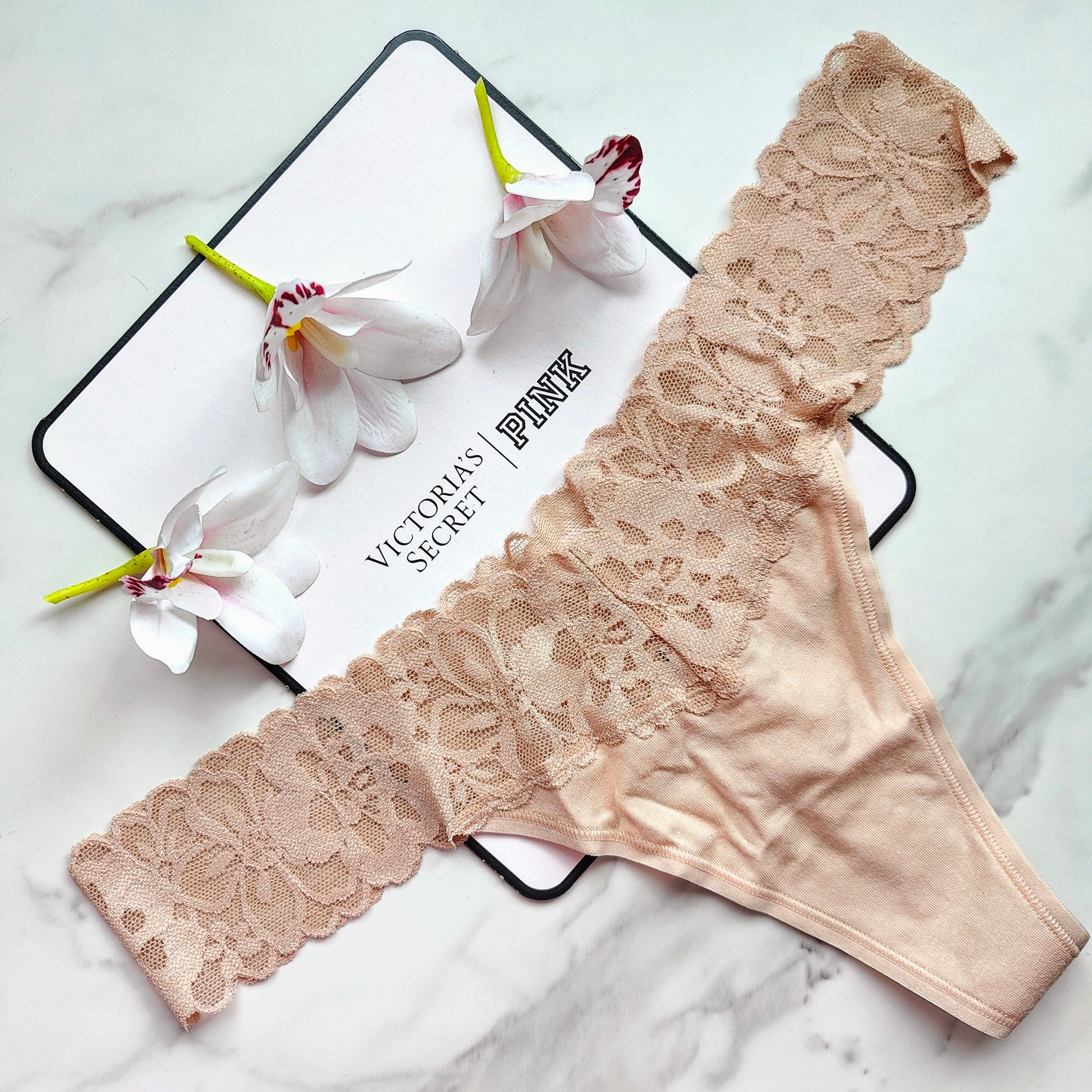 The Lacie Classic Lace Waist Cotton Thong Panty