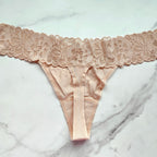 The Lacie Classic Lace Waist Cotton Thong Panty