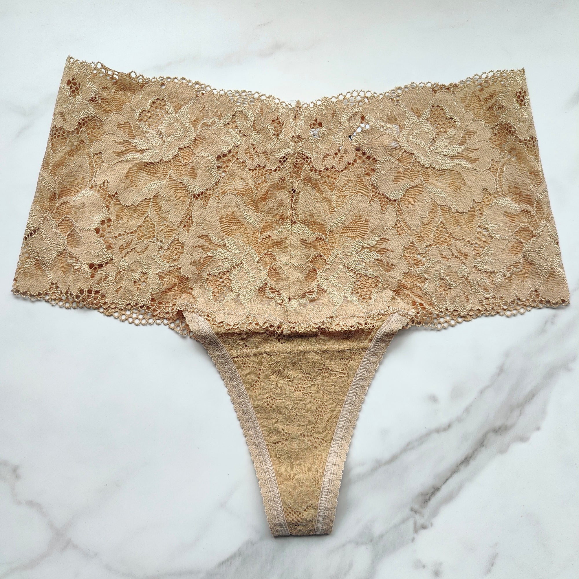 Embraceable Signature All-Over Lace Retro Thong Panty