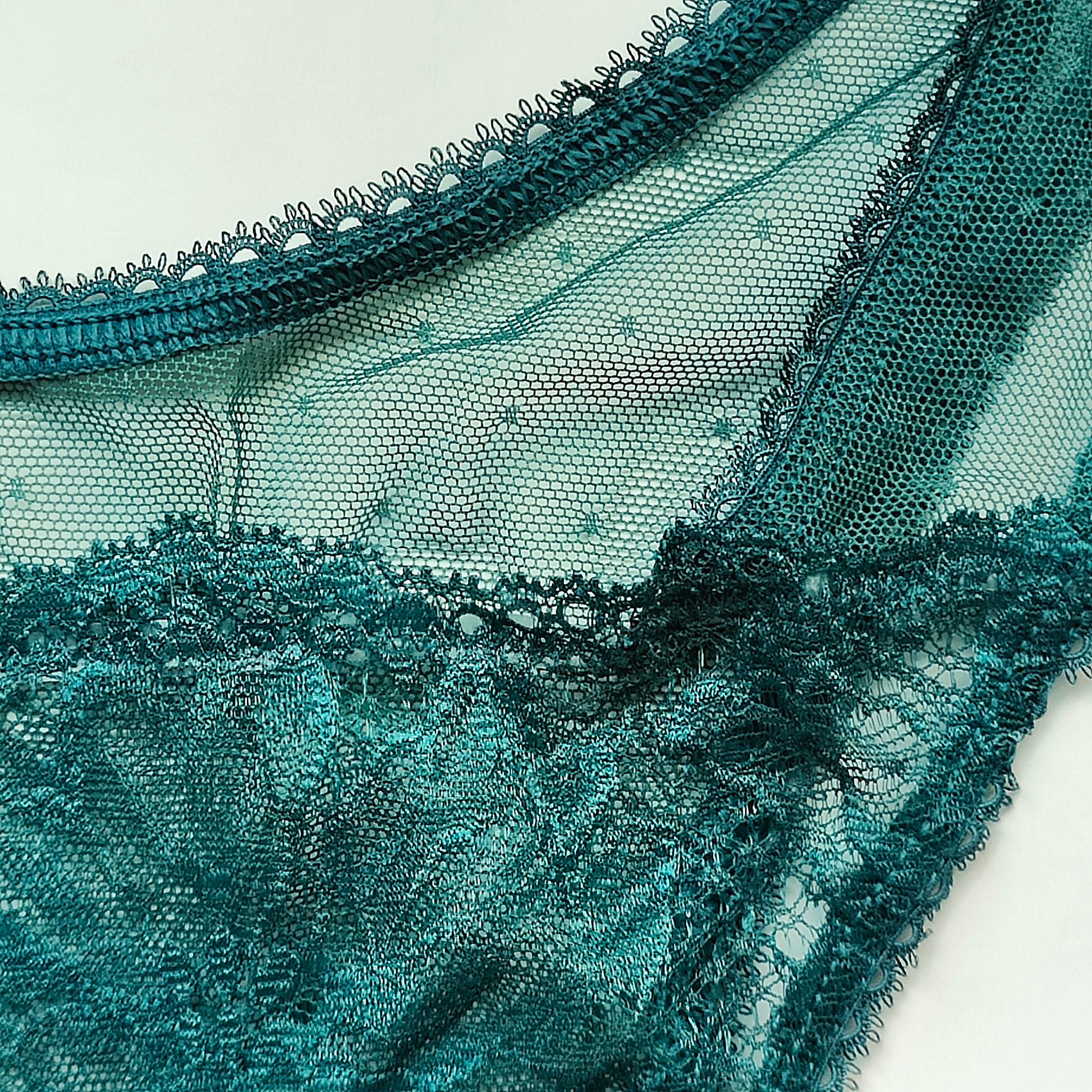 The Lacie Mesh Detail Lace-Front Brazilian Panty