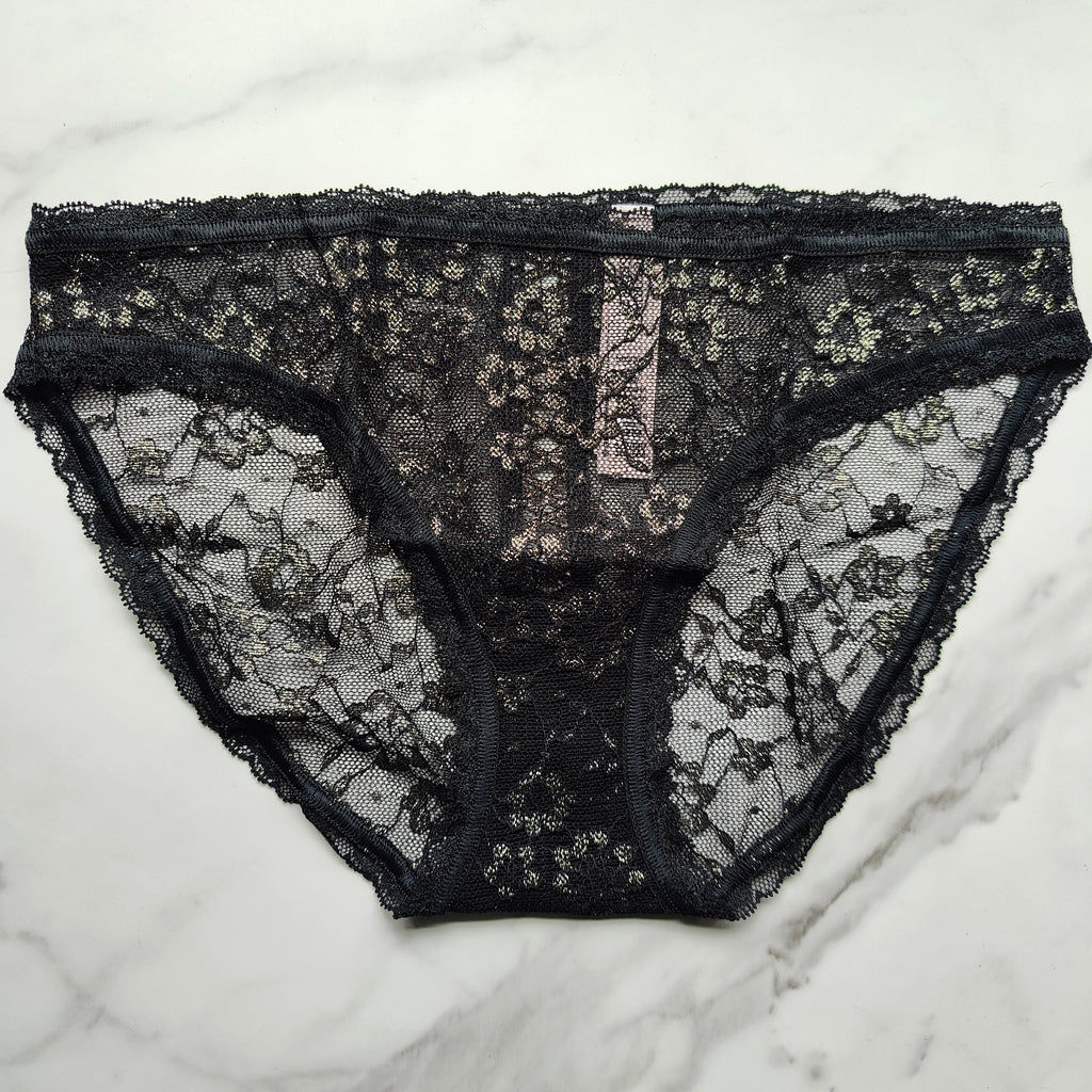 The Lacie Shimmer Lace Lace-Up Bikini Panty