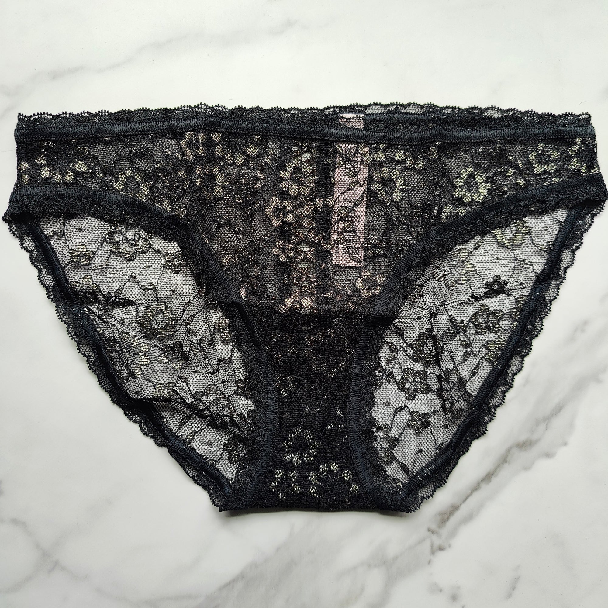 The Lacie Shimmer Lace Lace-Up Bikini Panty