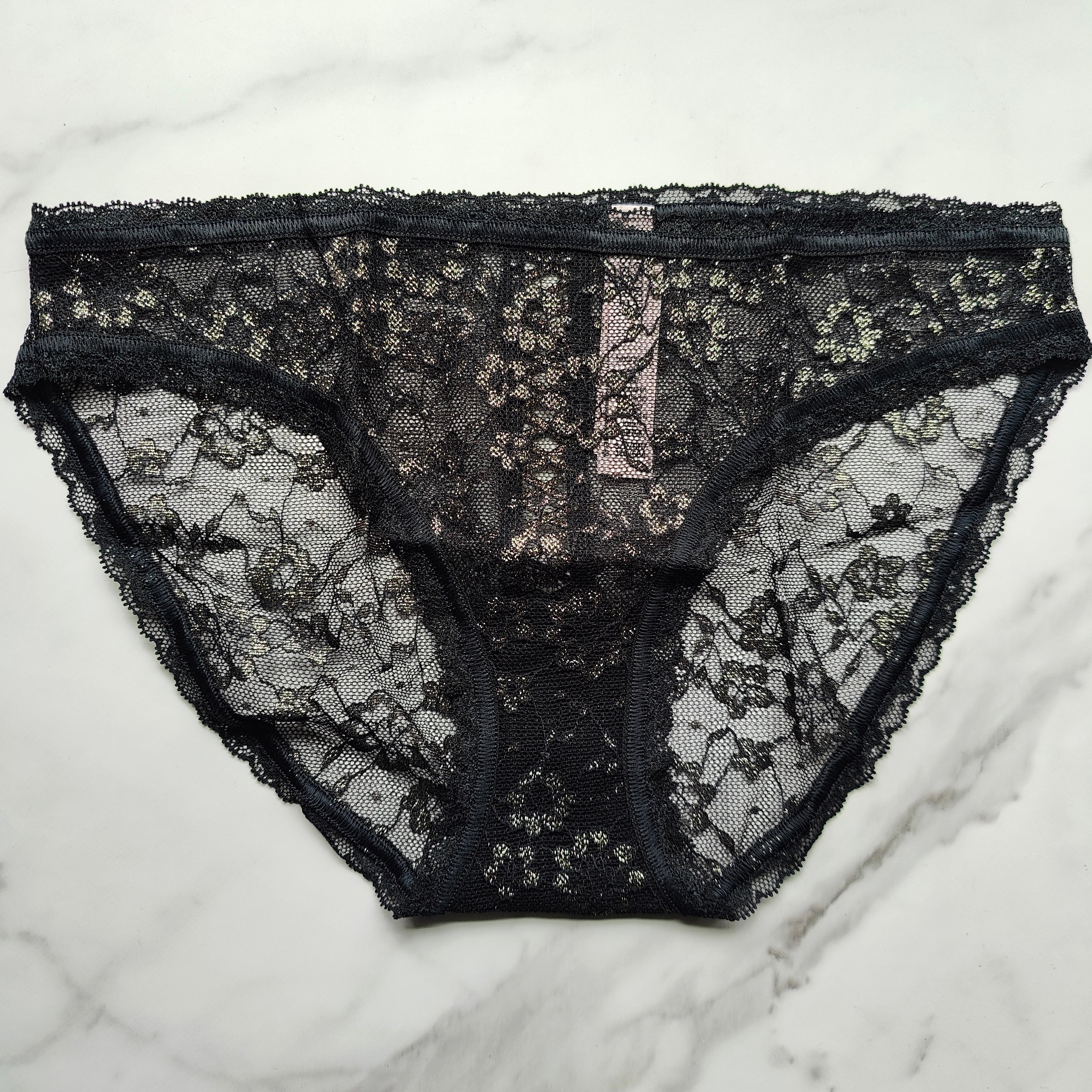 The Lacie Shimmer Lace Lace-Up Bikini Panty